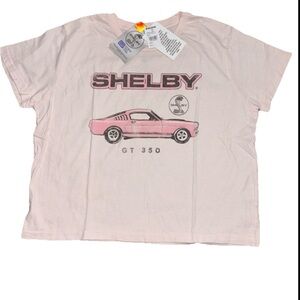 Shelby GT 350 Racing T-Shirt — Pink Car Graphic — Size Large